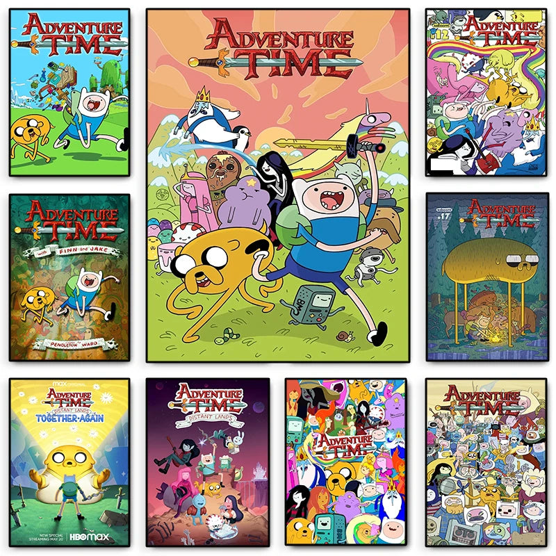 Cartoon Adventure Time Classic Movie Posters Print Canvas Painting Fancy Wall Art Picture for Living Room Bar Home Decor Mural Cartoon Adventure Time Classic Movie Posters Print Canvas Painting Fancy Wall Art Picture for Living Room Bar Home Decor Mural